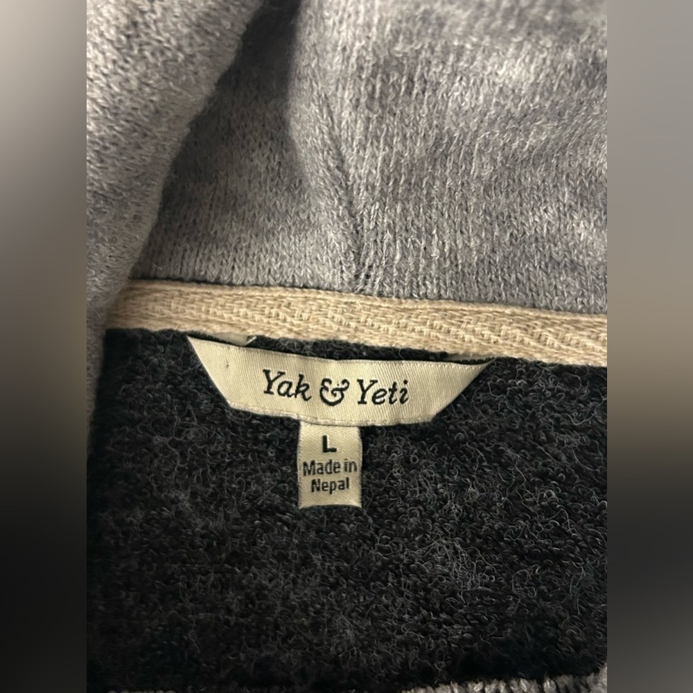 Yak N Yeti long sweater, dark gray and light gray. Turtleneck, women’s L. - Picture 4 of 7